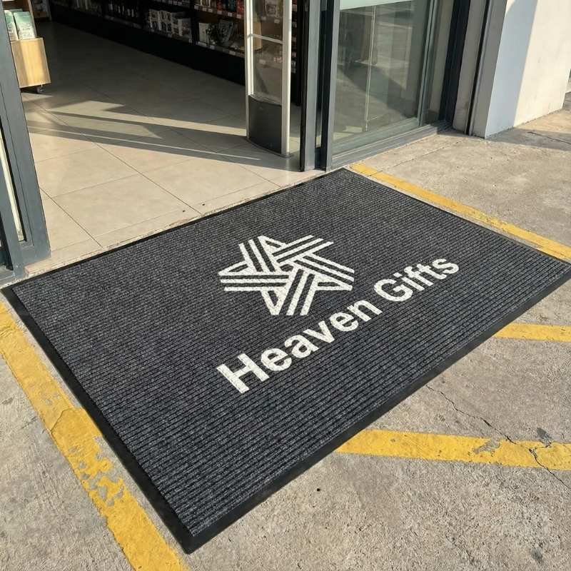 Striped Logo Floor Mat