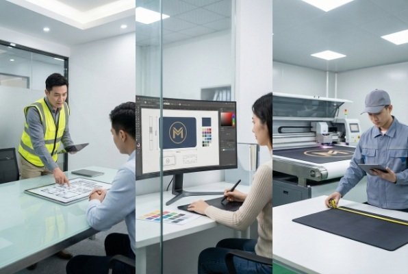 manufacturing process of custom logo mats