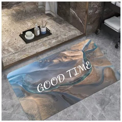 Absorbent anti-slip bathroom mat